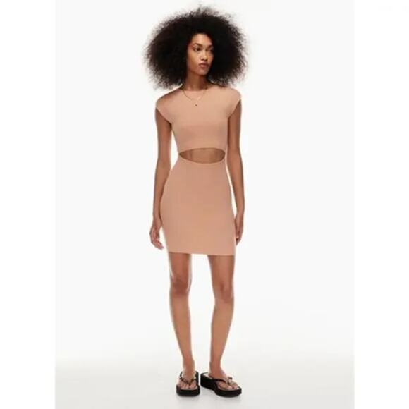 Aritzia Wilfred Free Cut-Out Knit Mini Dress Soft Terracotta Size M - Picture 3 of 10